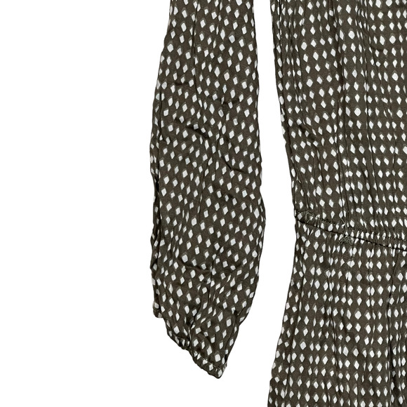 Mud Pie Womens‎ Olive Green Dress Size Large (12-14) Diamond Stripe Fina Flounce - Picture 3 of 5